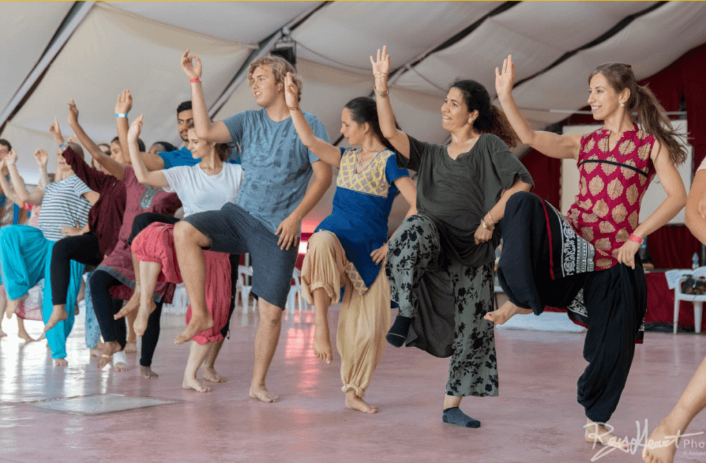 Bangra dance practice at the Nirmal Arts Academy in Cabella Ligure, Italy